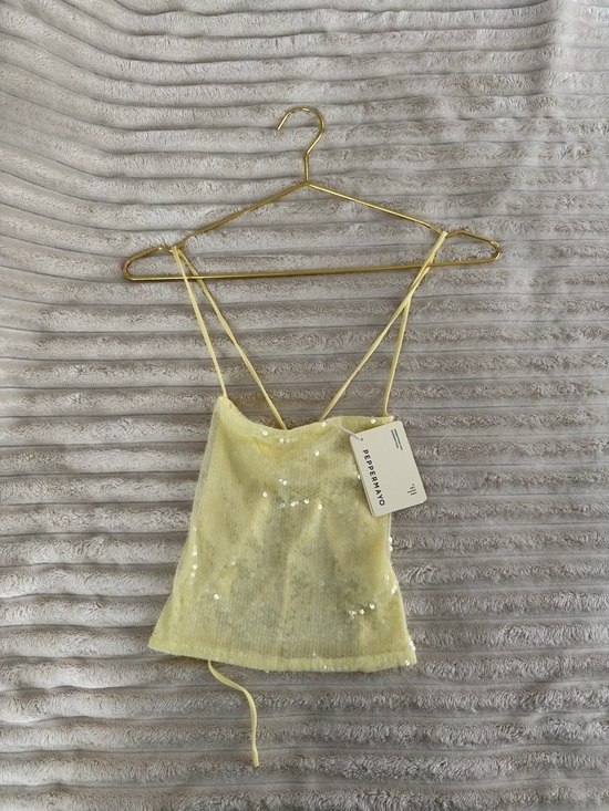 Peppermayo Other - Peppermayo Pale Yellow Sequin Slip Cami